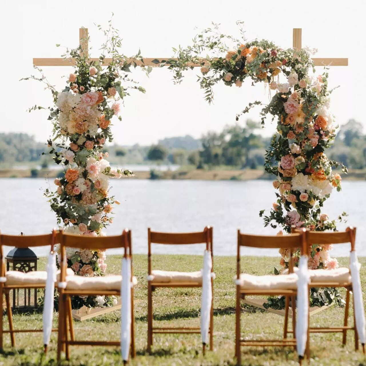 Heavy Duty Wooden Wedding Arch Backdrop Stand Garden Lawn Ceremony Background
